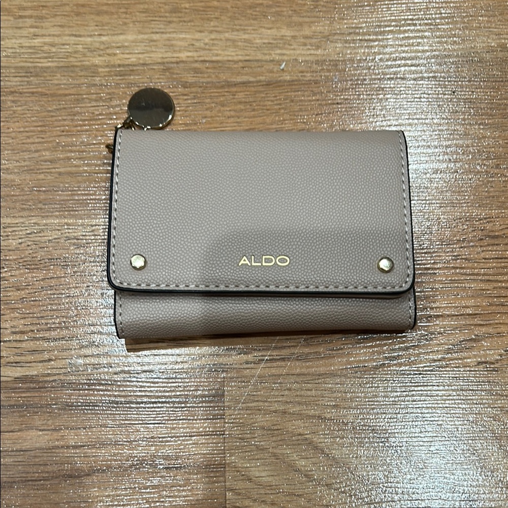 Aldo Beige Wallet with Gold Accents
